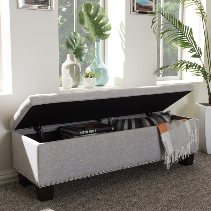 Alcott Hill® Ouzts Polyester Blend Upholstered Storage Bench & Reviews
